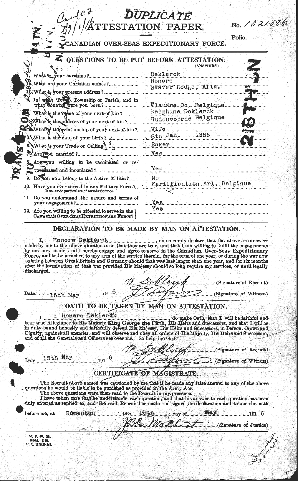 Personnel Records of the First World War - CEF 288373a