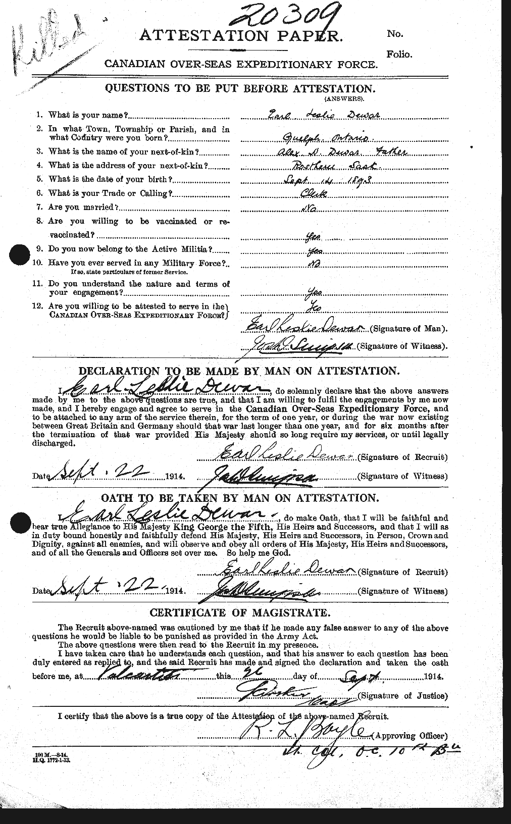 Personnel Records of the First World War - CEF 288600a