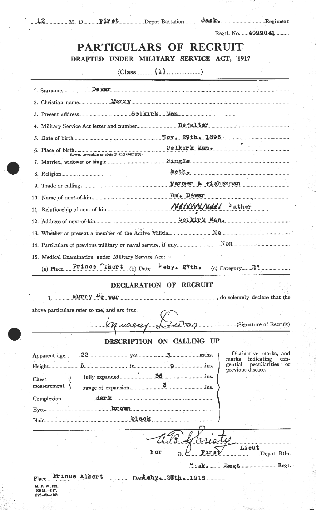 Personnel Records of the First World War - CEF 288659a