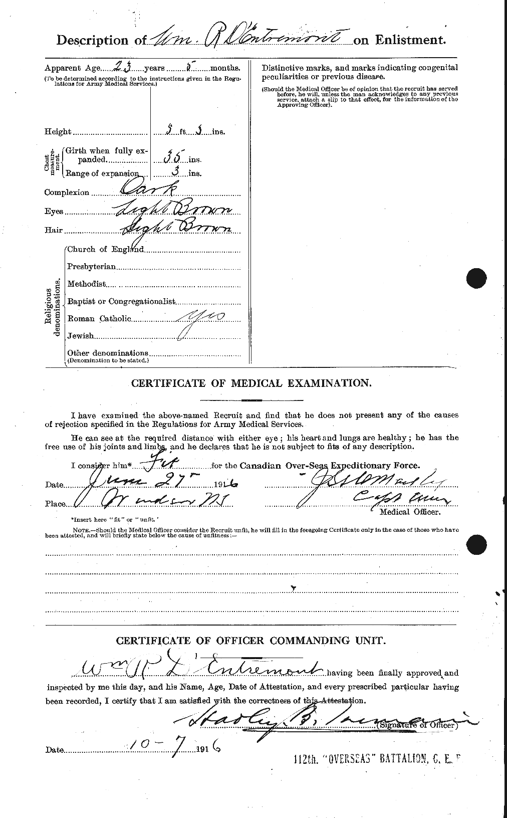 Personnel Records of the First World War - CEF 288879b