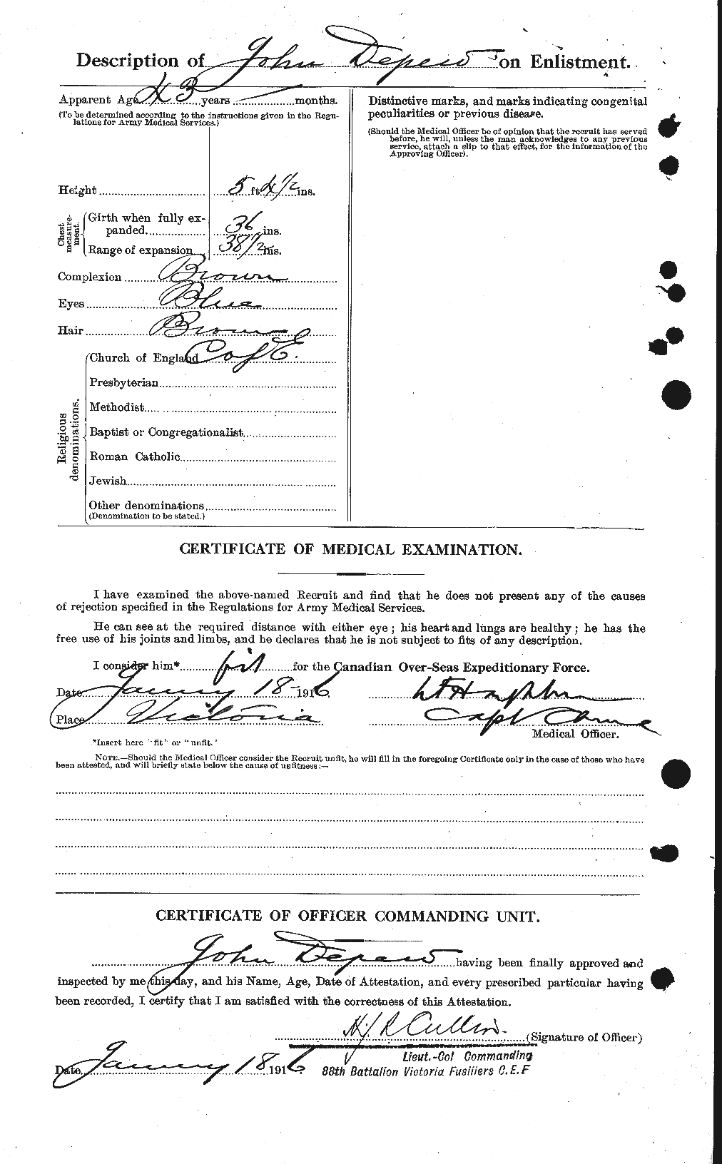 Personnel Records of the First World War - CEF 288994b