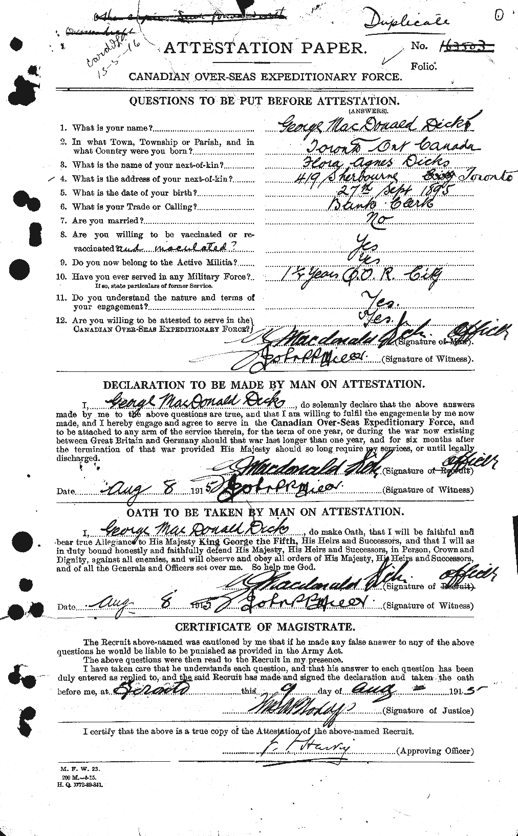 Personnel Records of the First World War - CEF 290477a