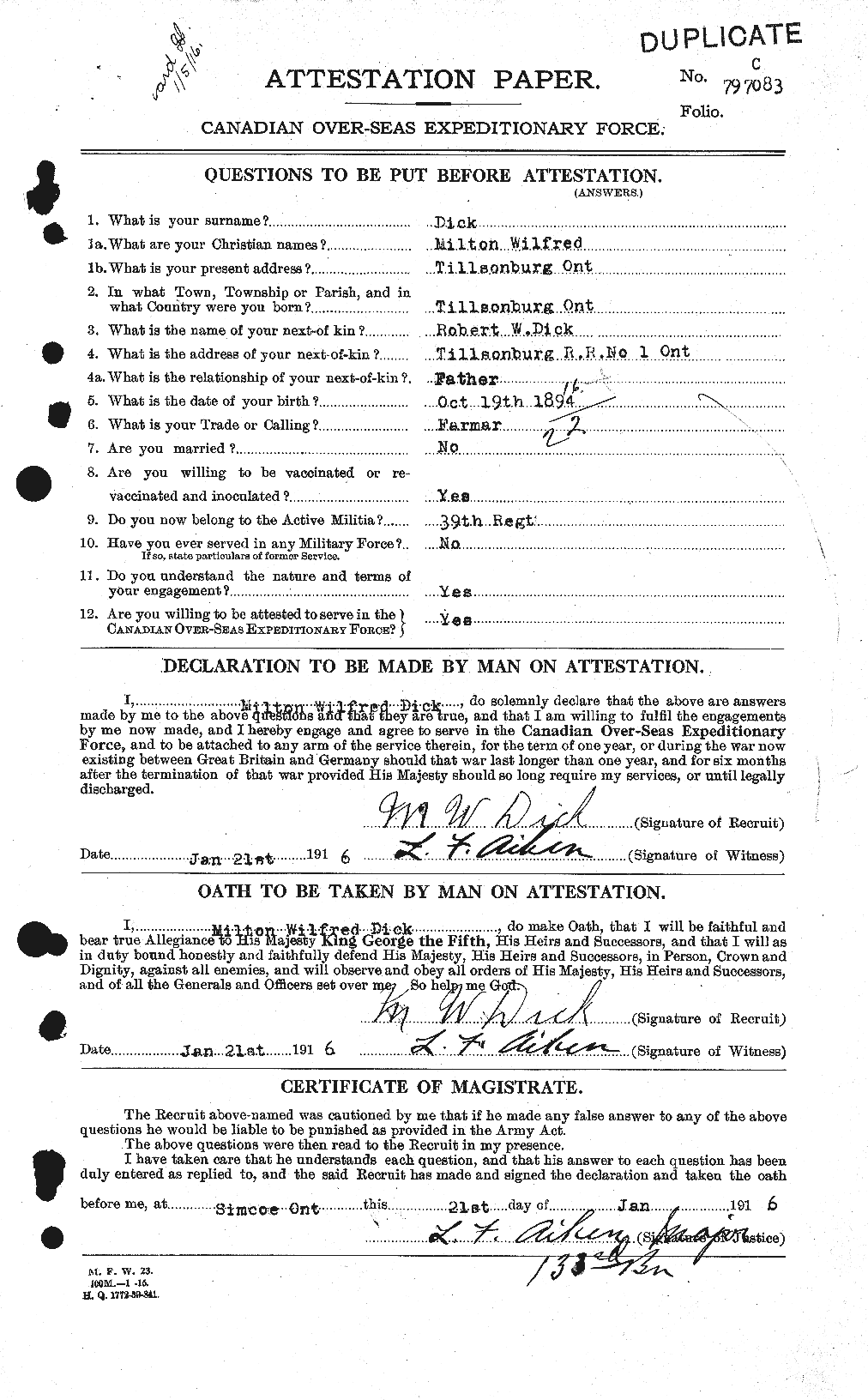 Personnel Records of the First World War - CEF 290536a