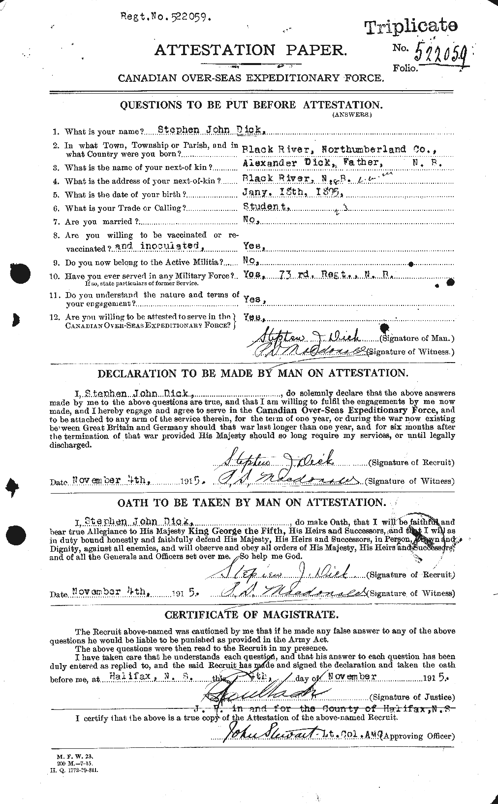 Personnel Records of the First World War - CEF 290560a