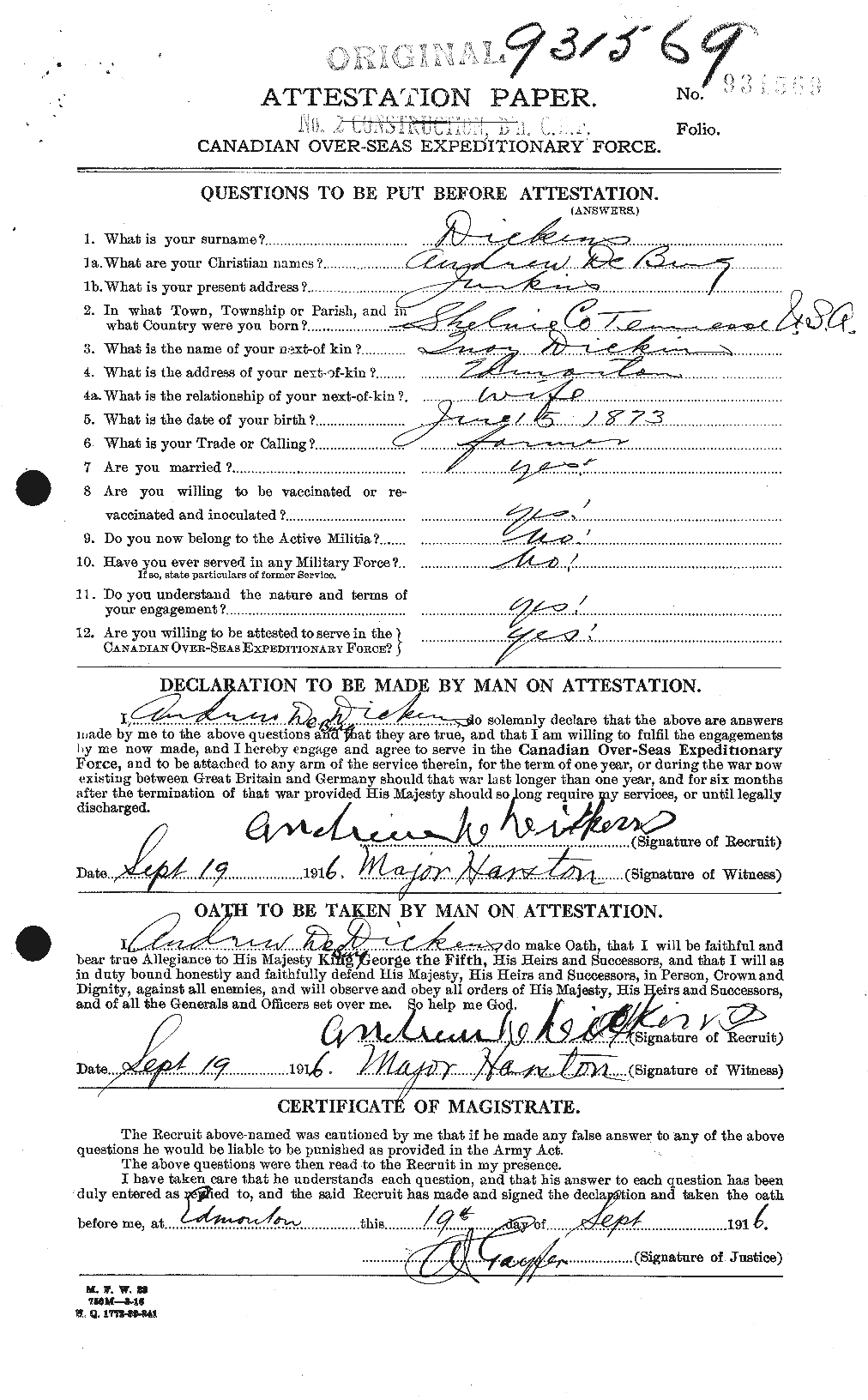Personnel Records of the First World War - CEF 290593a