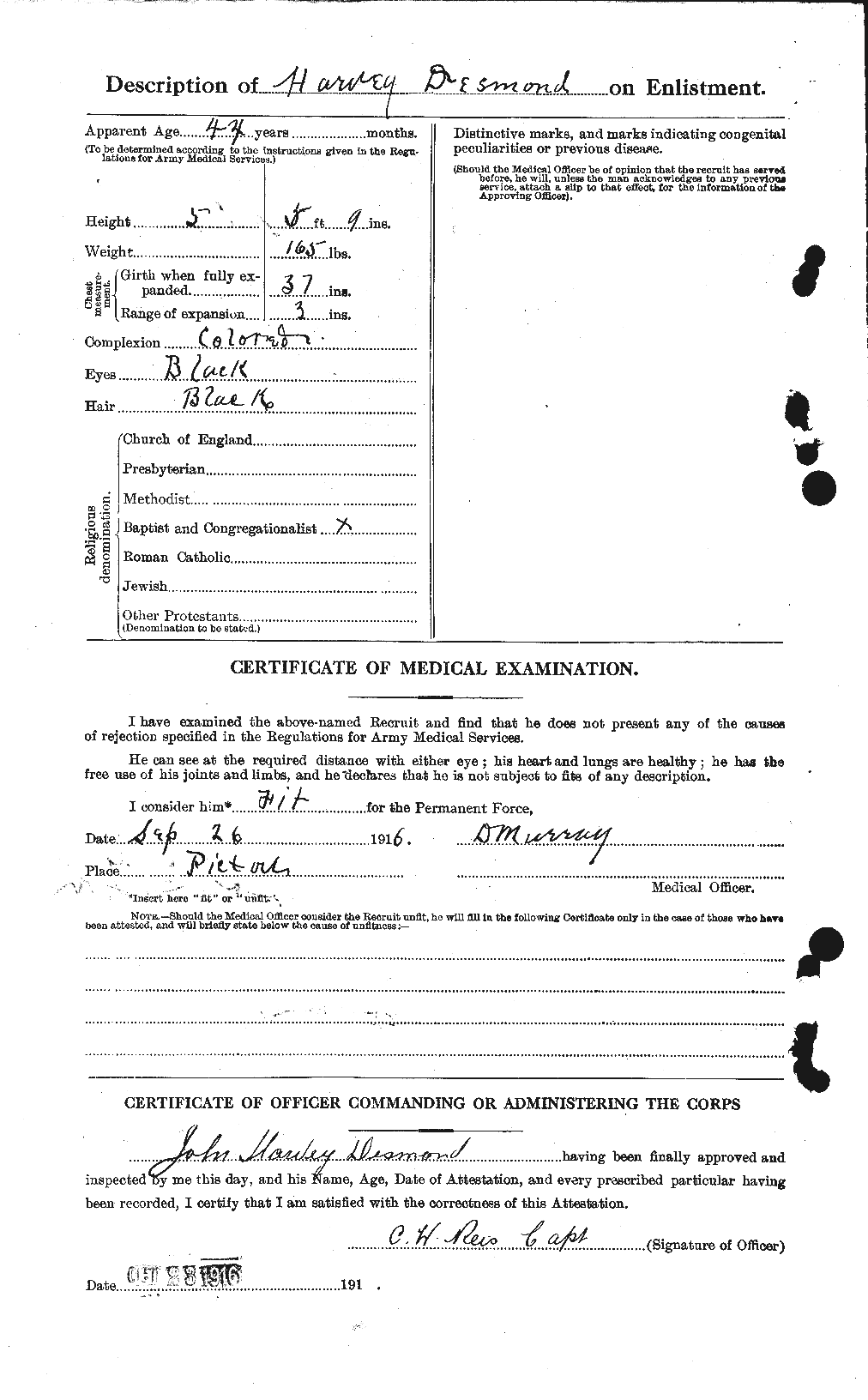 Dossiers du Personnel de la Première Guerre mondiale - CEC 291352b