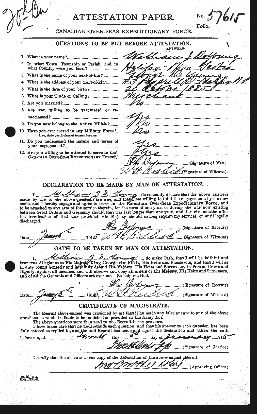 Personnel Records of the First World War - CEF 293258a
