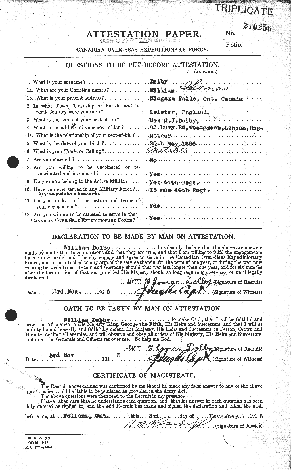 Personnel Records of the First World War - CEF 293606a