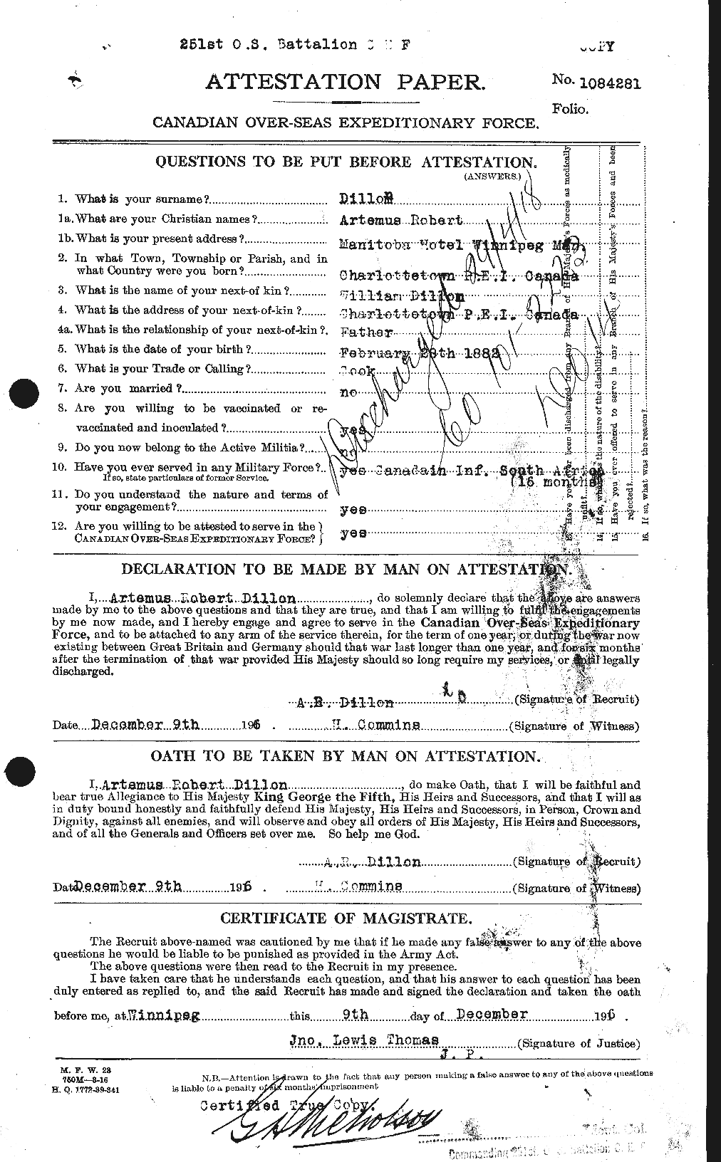 Personnel Records of the First World War - CEF 293650a