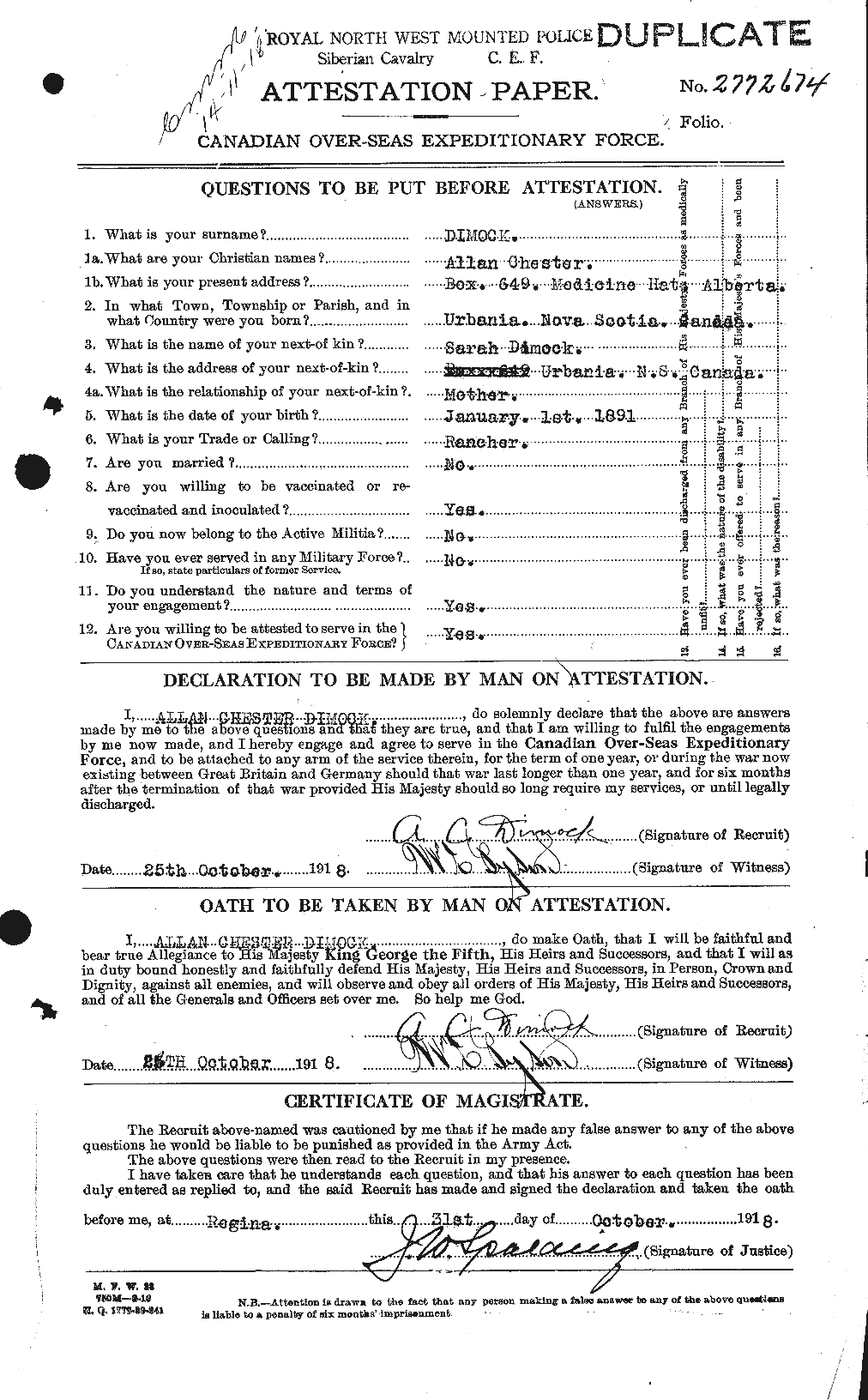 Personnel Records of the First World War - CEF 293838a