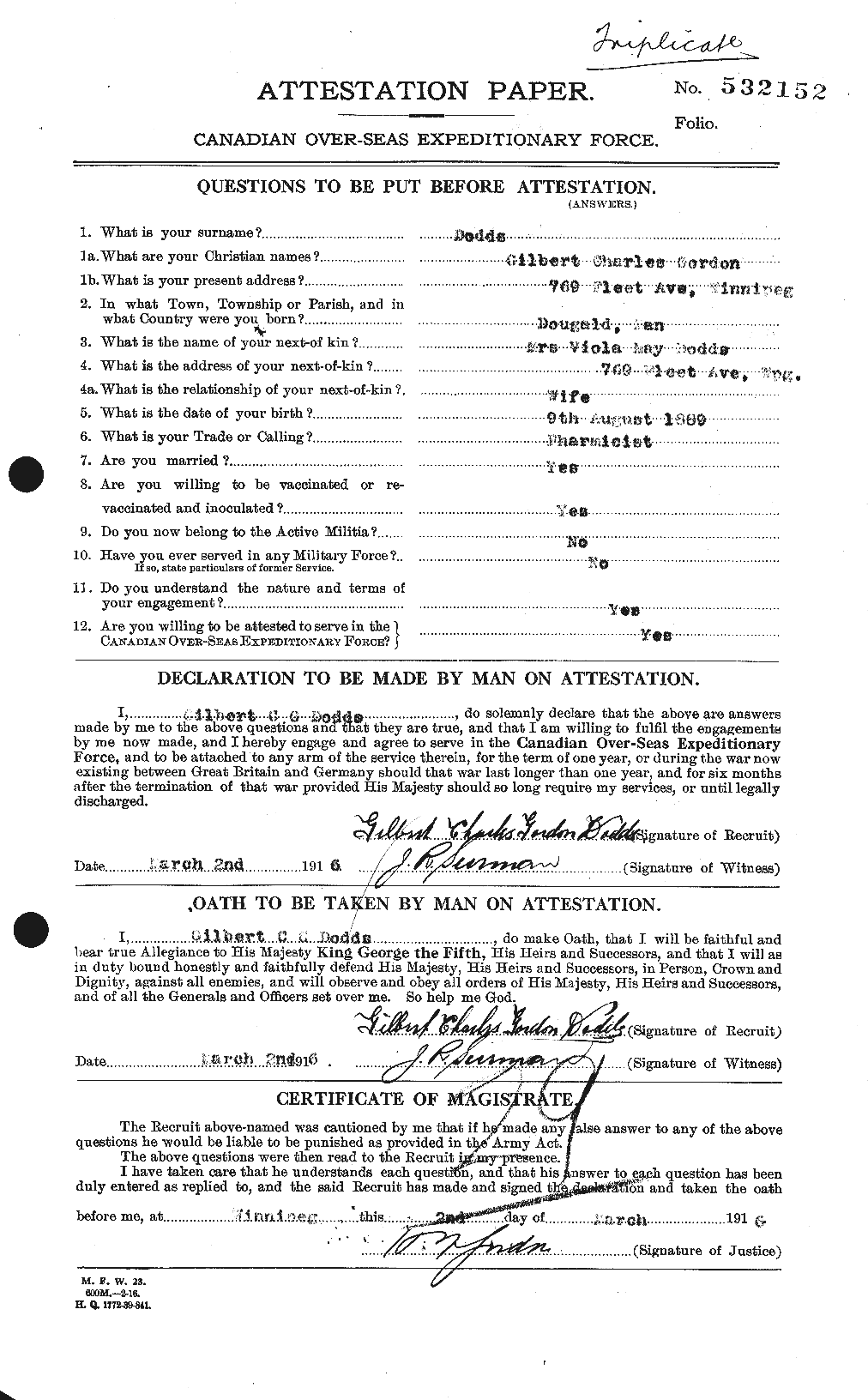 Personnel Records of the First World War - CEF 294380a