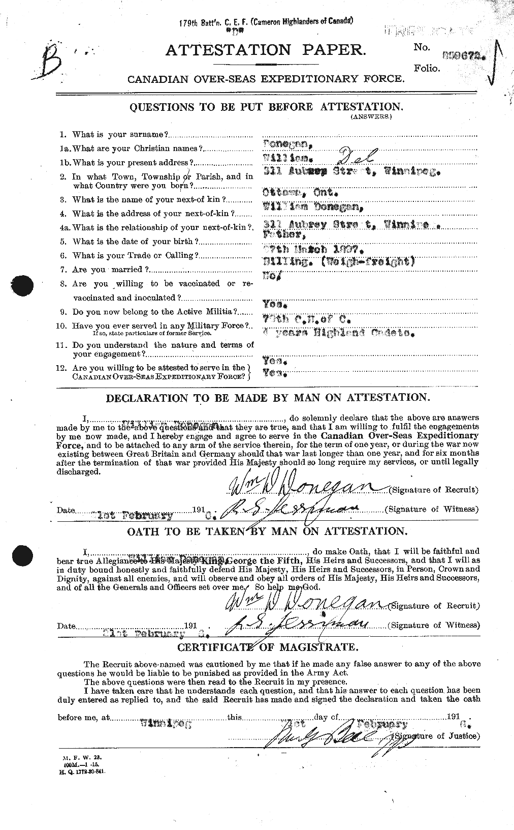 Personnel Records of the First World War - CEF 294639a
