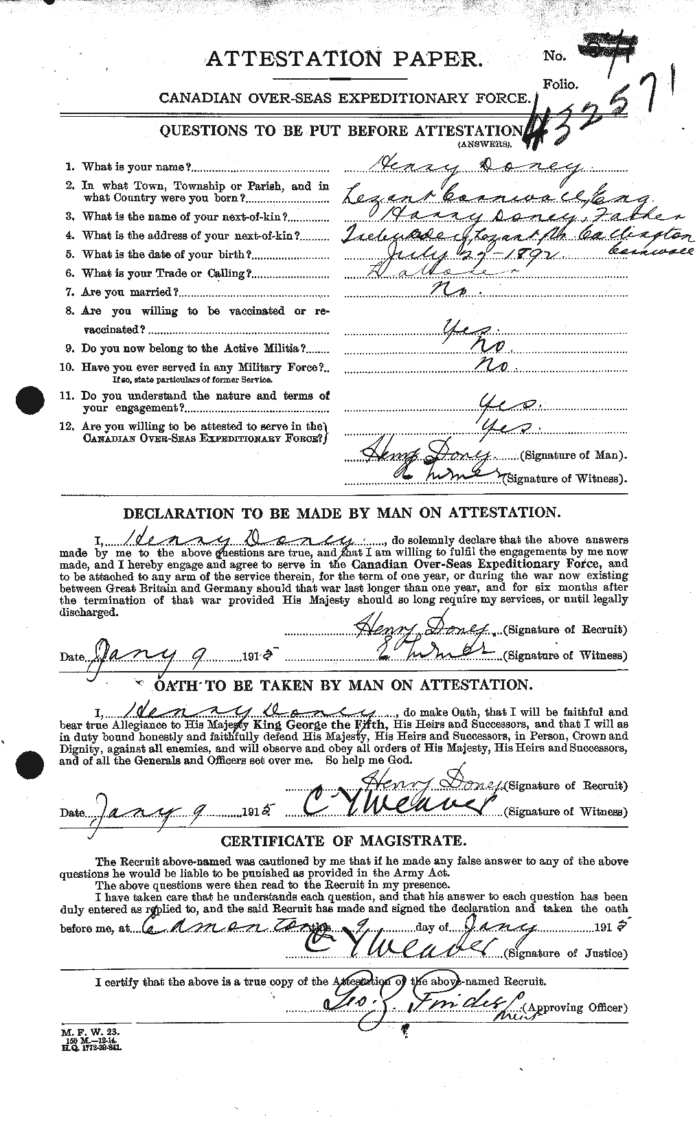 Personnel Records of the First World War - CEF 294678a