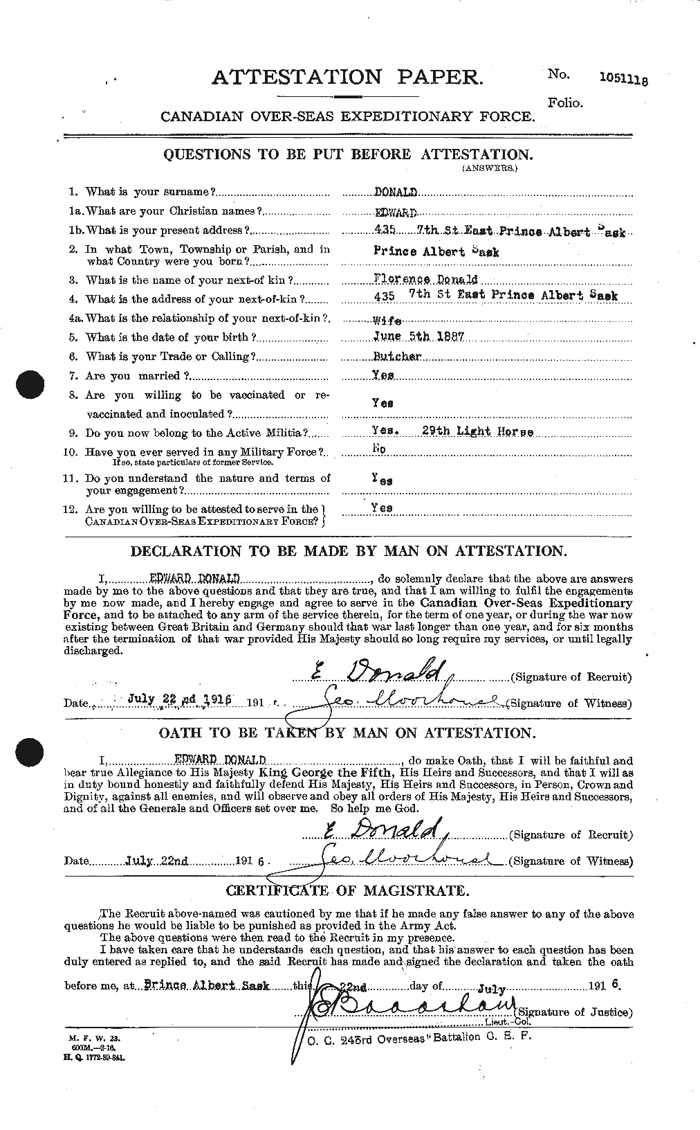 Personnel Records of the First World War - CEF 295726a