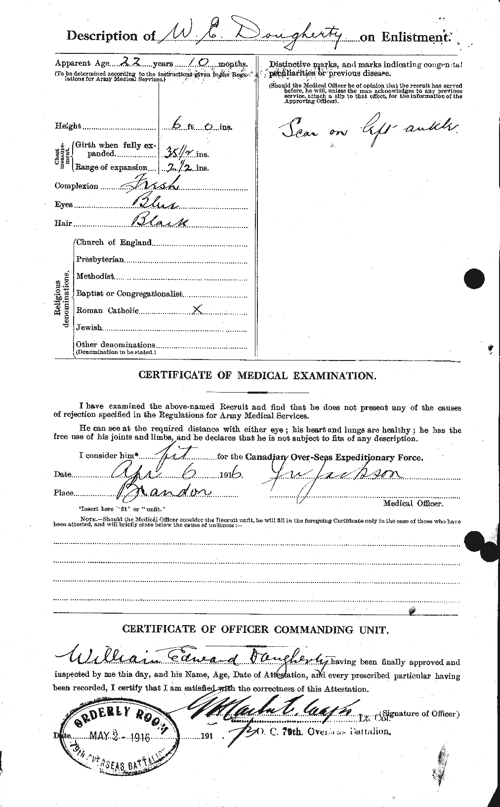 Personnel Records of the First World War - CEF 296188b