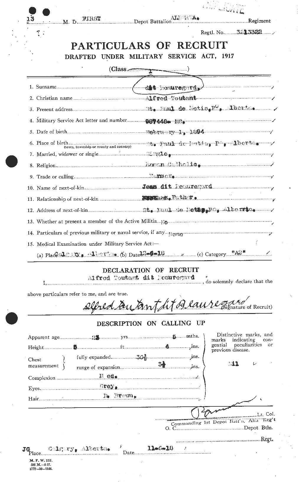 Personnel Records of the First World War - CEF 296493a
