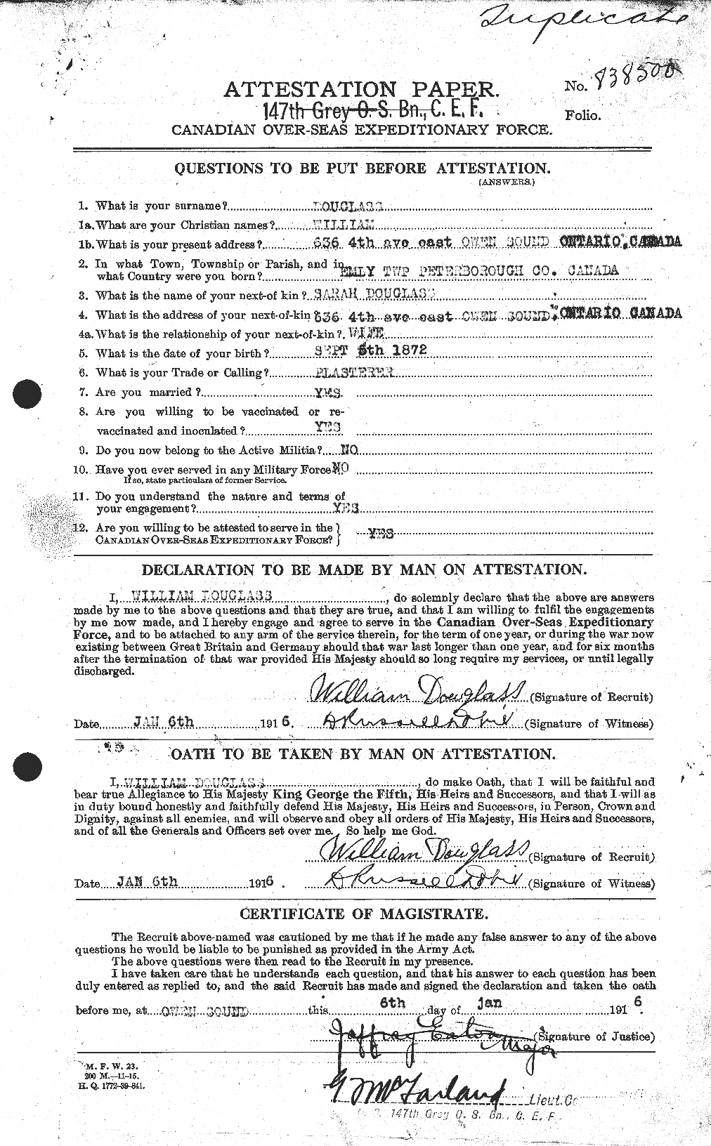 Personnel Records of the First World War - CEF 296832a