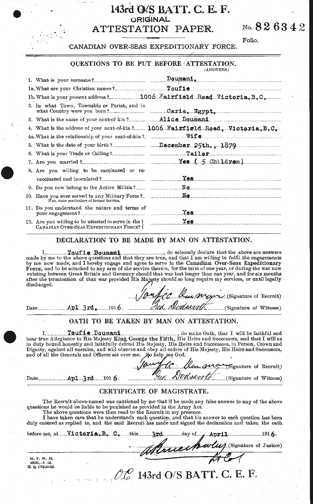 Personnel Records of the First World War - CEF 296858a