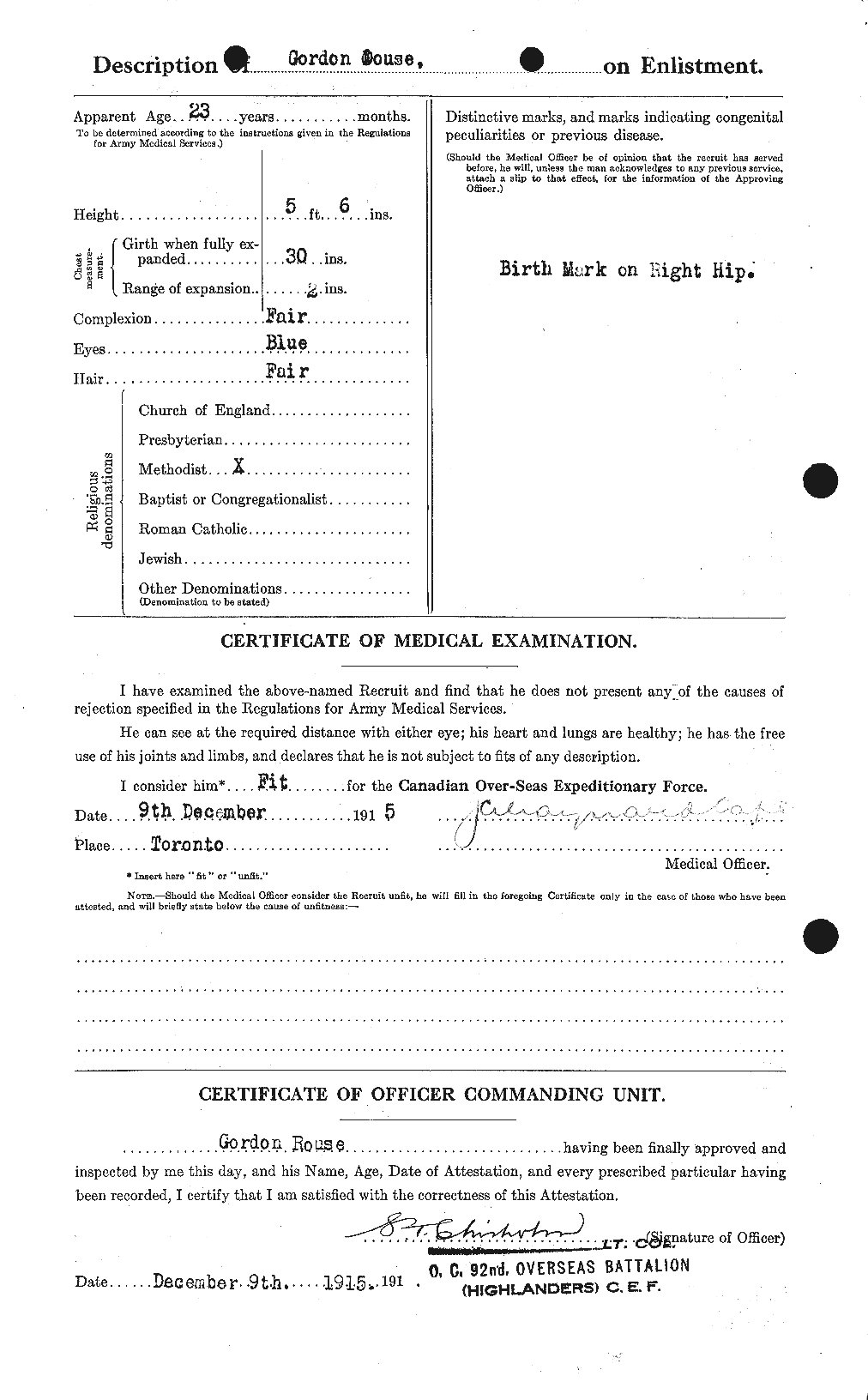 Dossiers du Personnel de la Première Guerre mondiale - CEC 296893b
