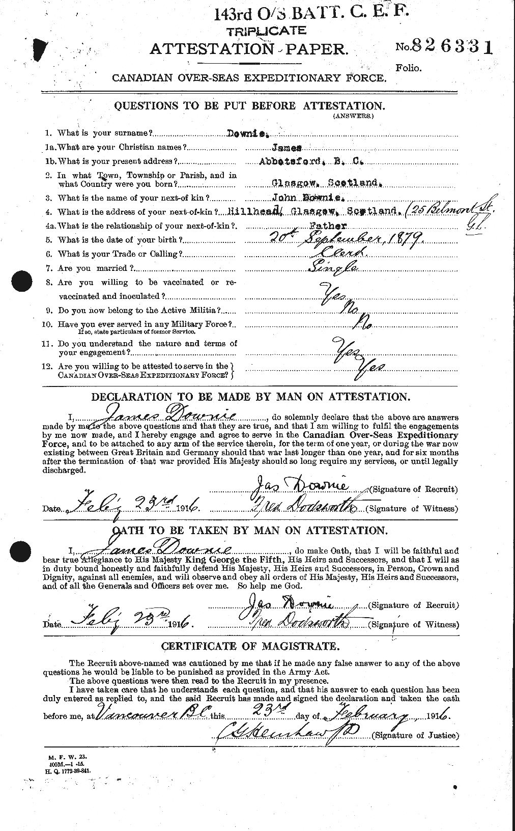 Personnel Records of the First World War - CEF 297187a