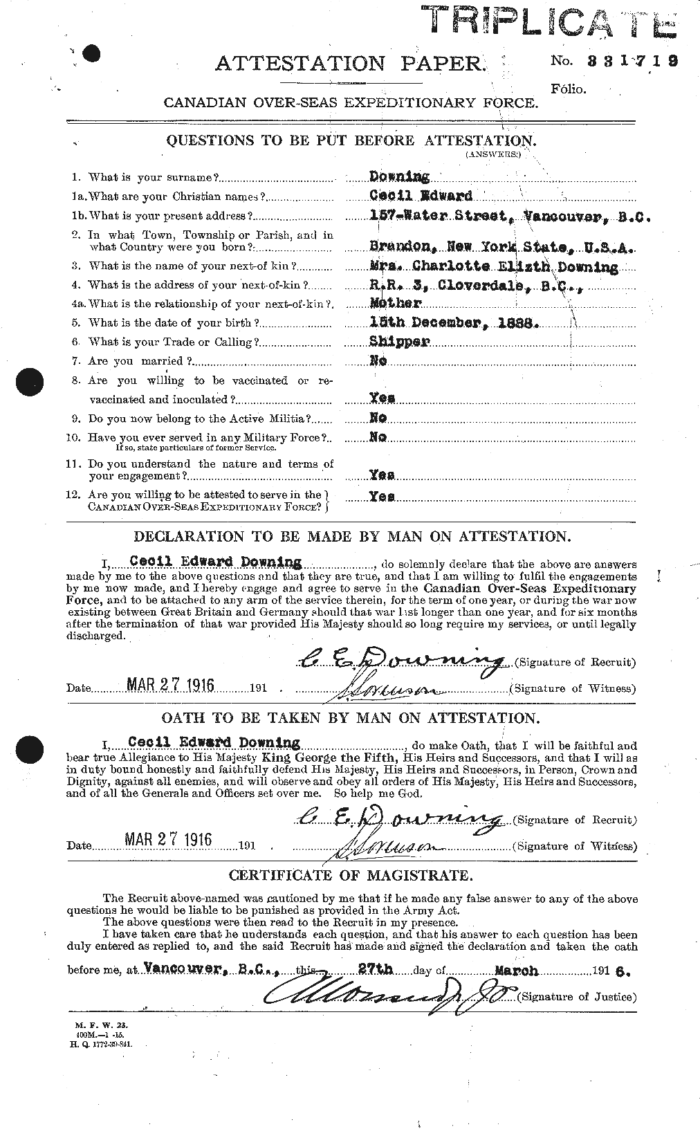 Personnel Records of the First World War - CEF 297229a