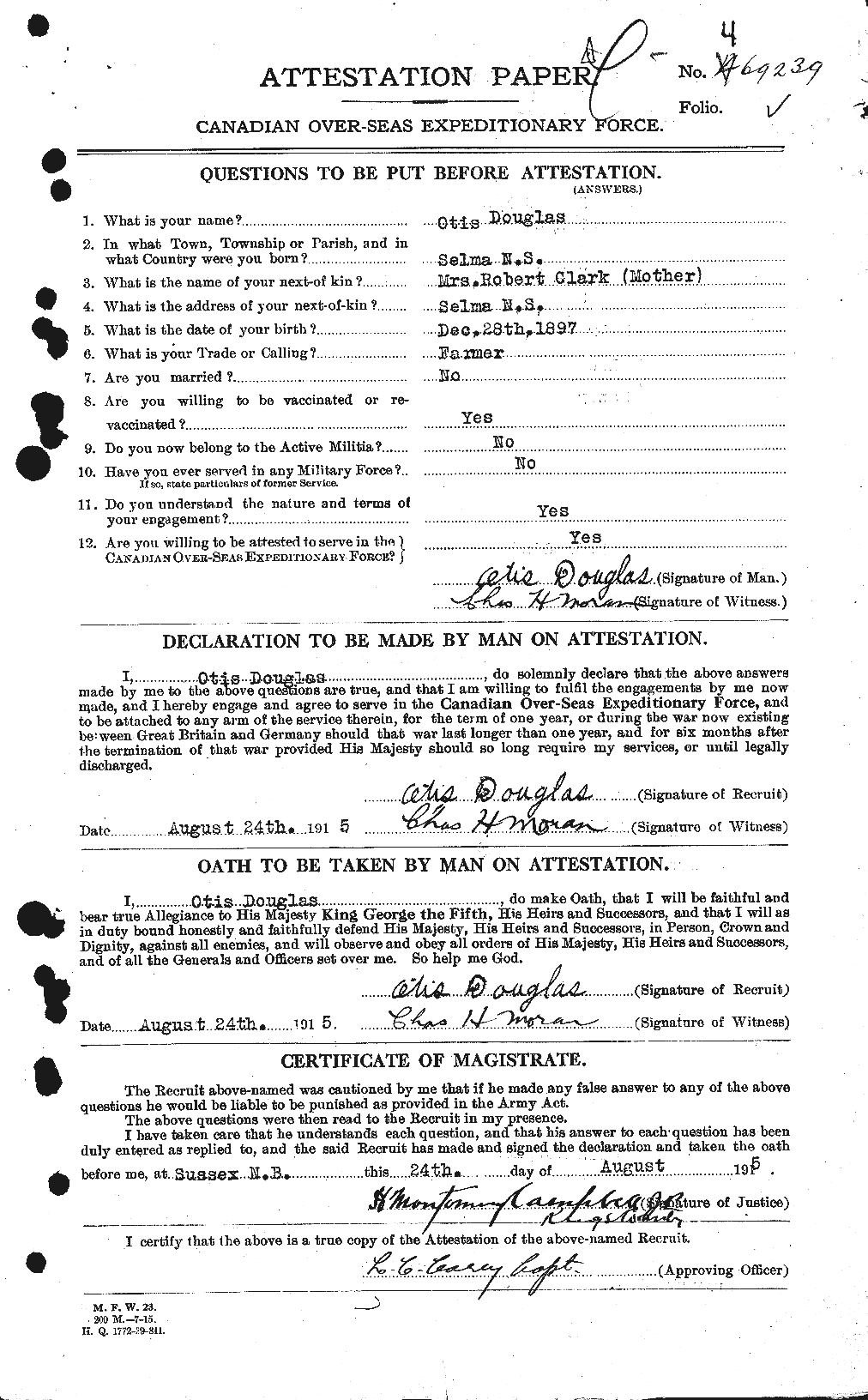 Personnel Records of the First World War - CEF 297819a
