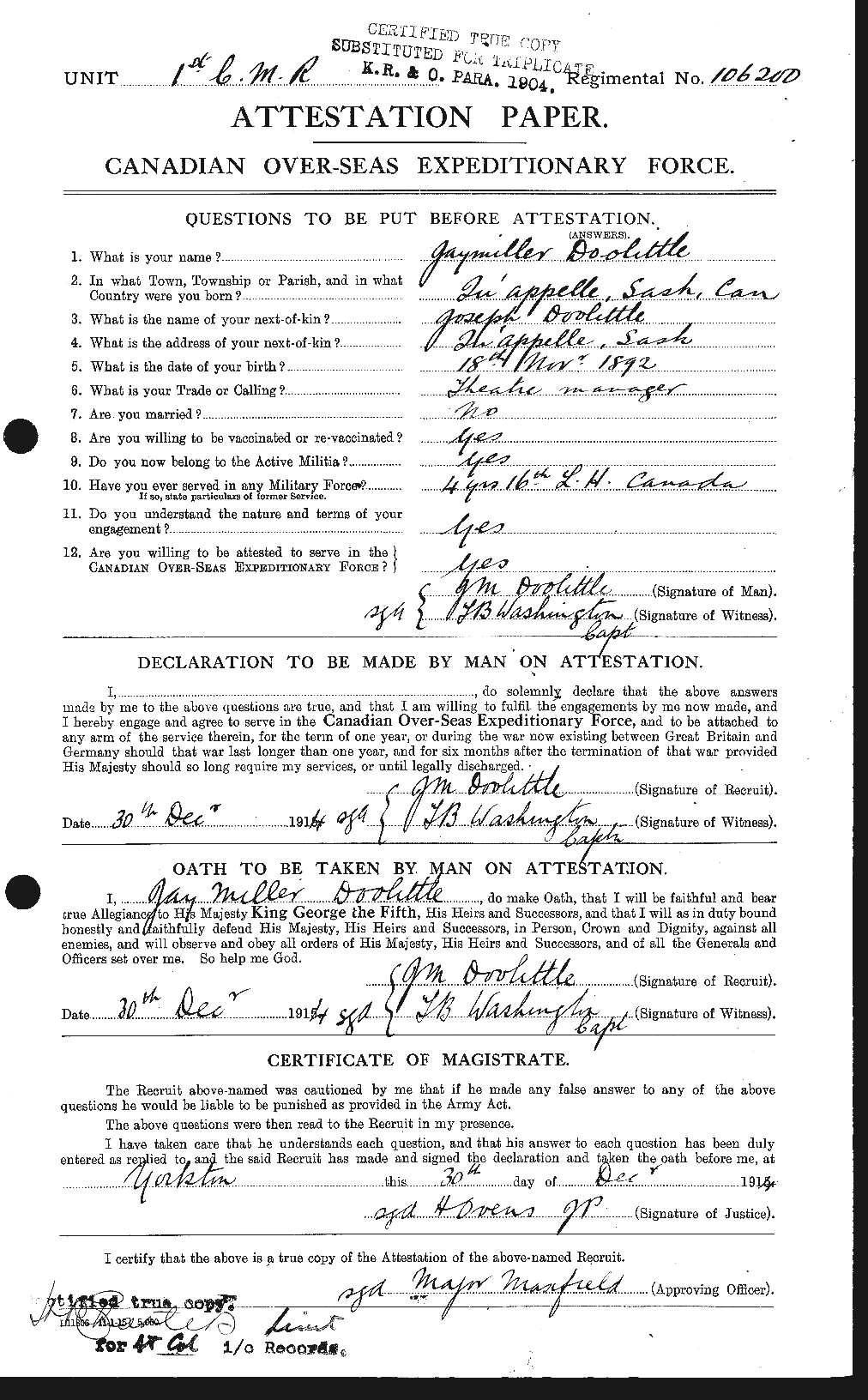 Personnel Records of the First World War - CEF 297975a