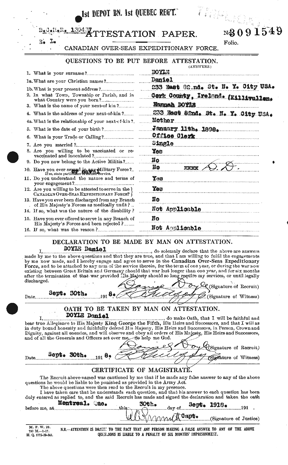 Personnel Records of the First World War - CEF 298445a