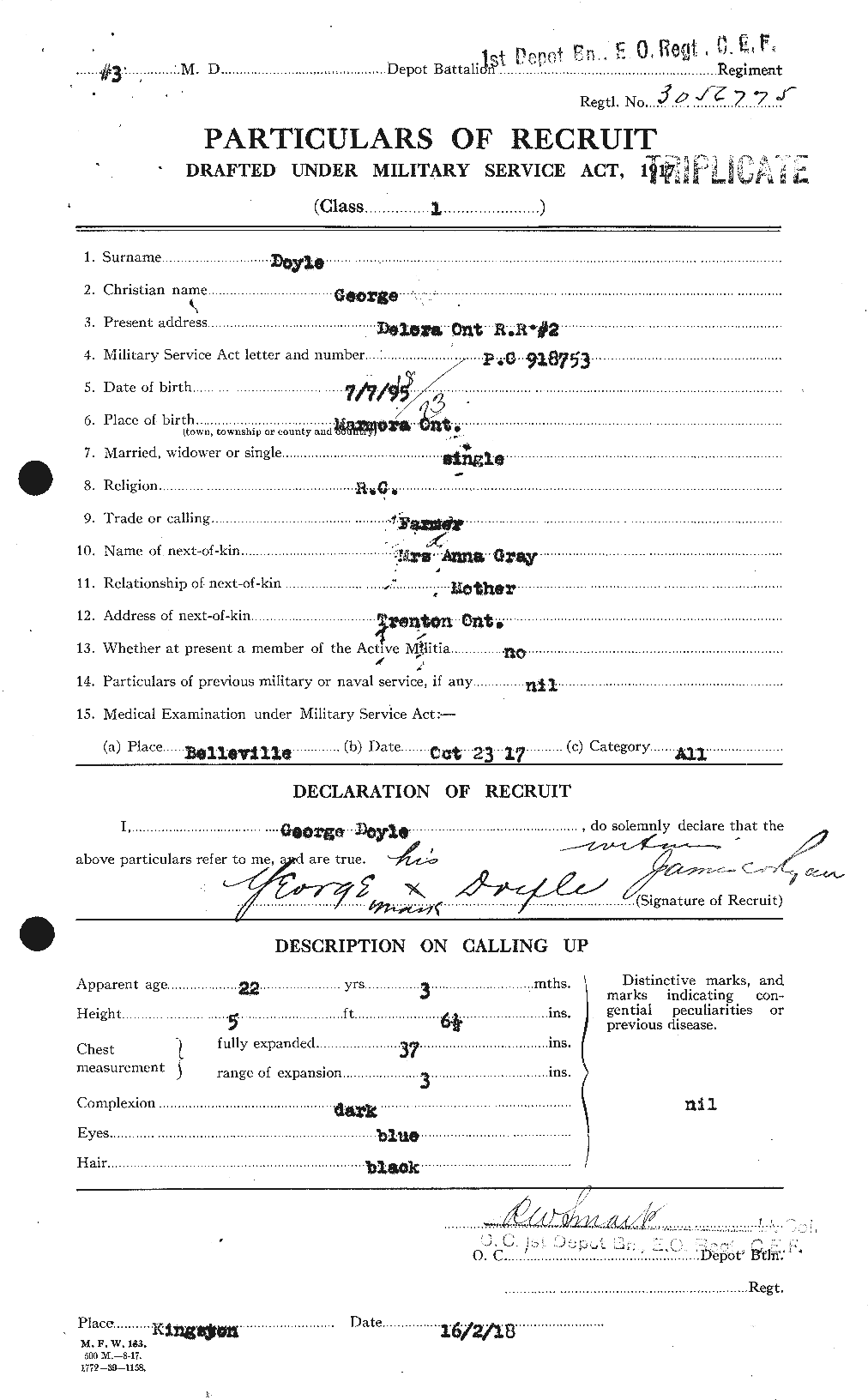 Personnel Records of the First World War - CEF 298494a