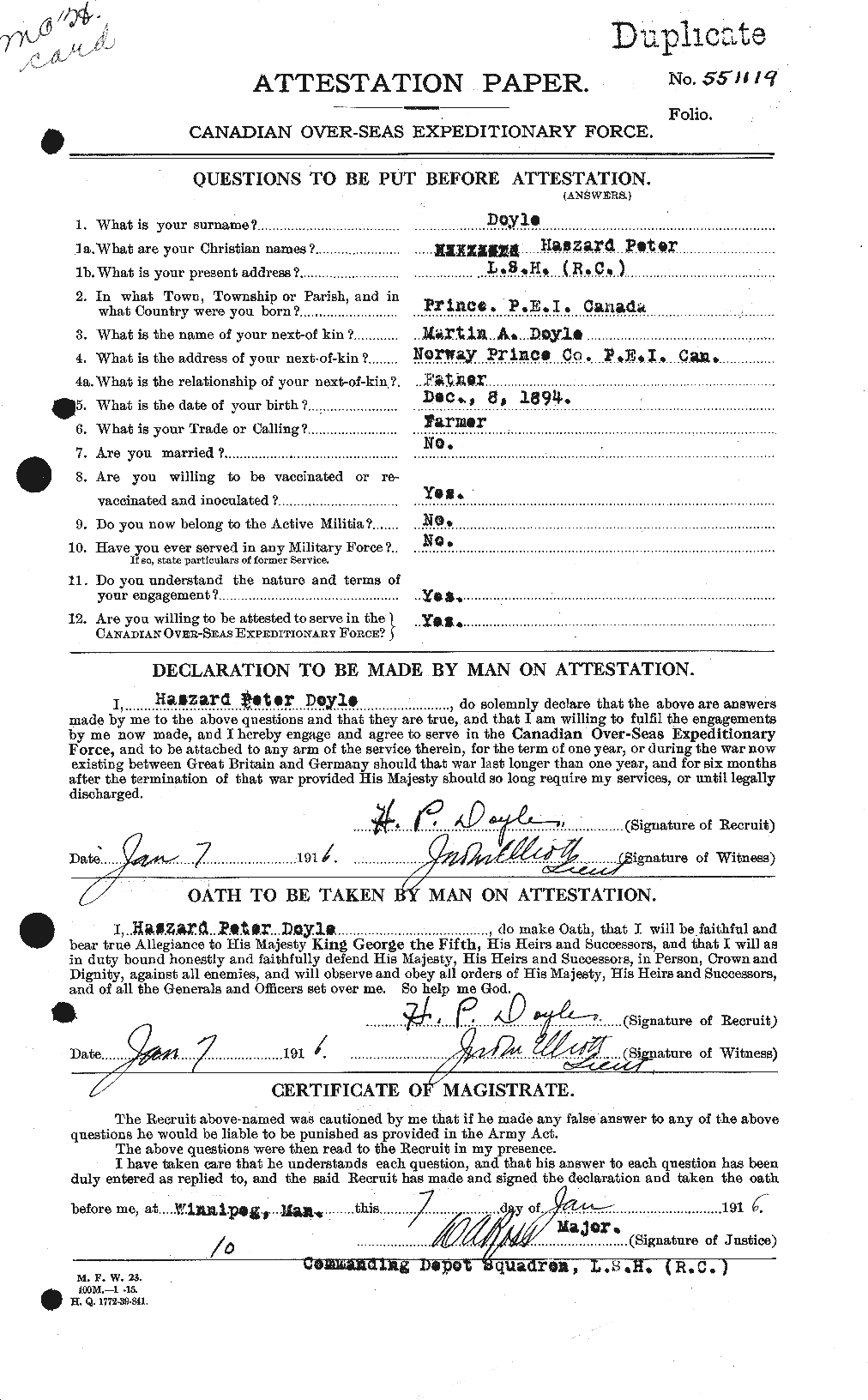 Personnel Records of the First World War - CEF 298508a