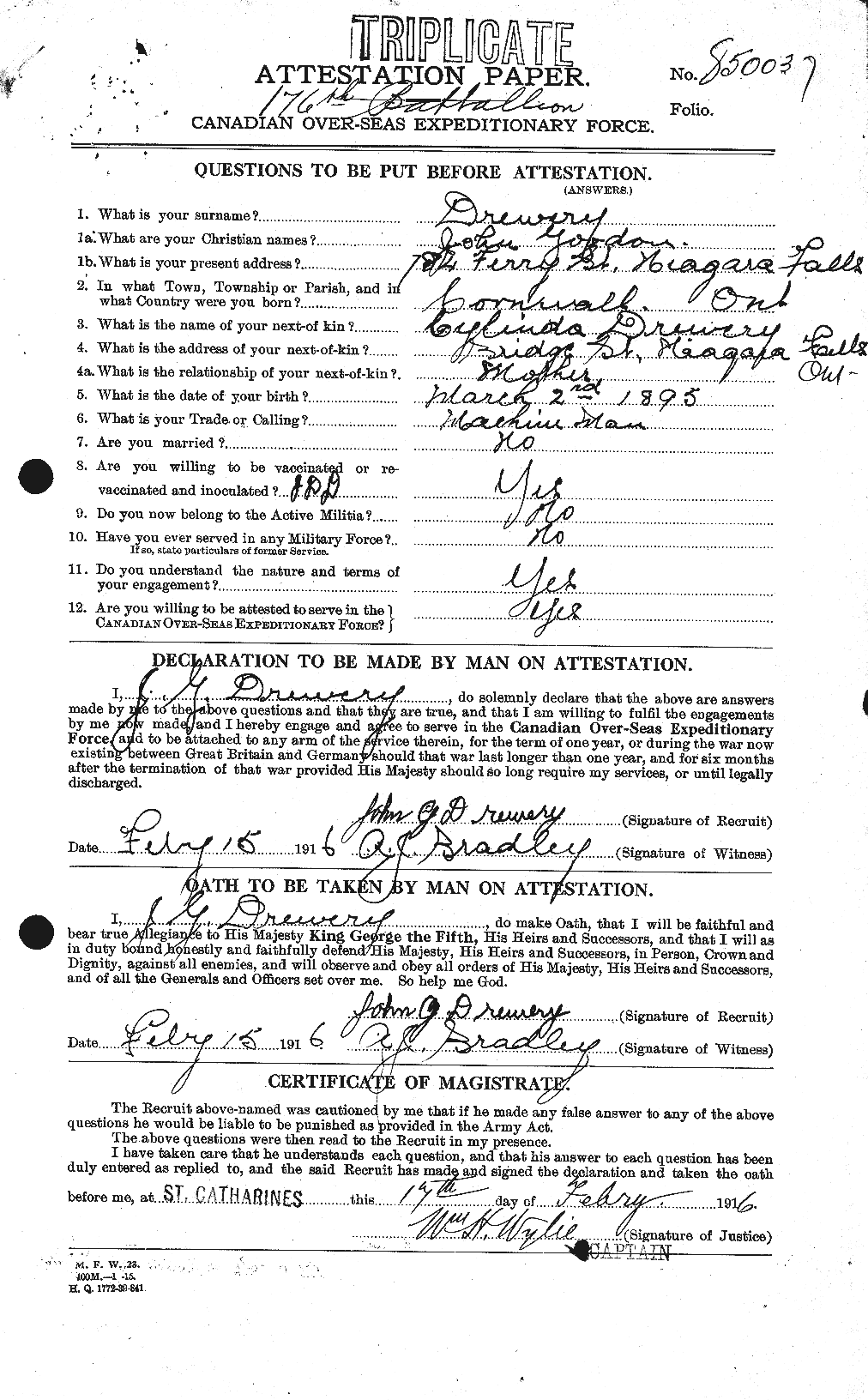 Personnel Records of the First World War - CEF 298846a
