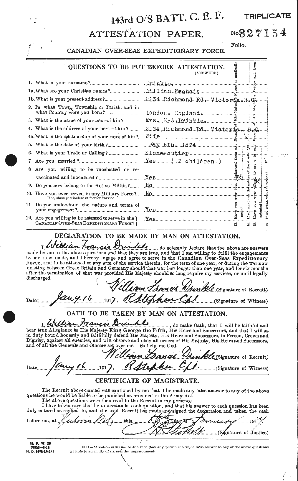 Personnel Records of the First World War - CEF 298898a
