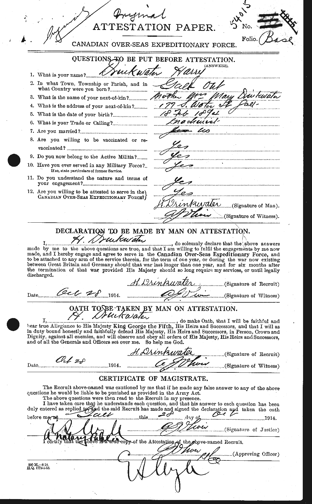 Personnel Records of the First World War - CEF 298918a
