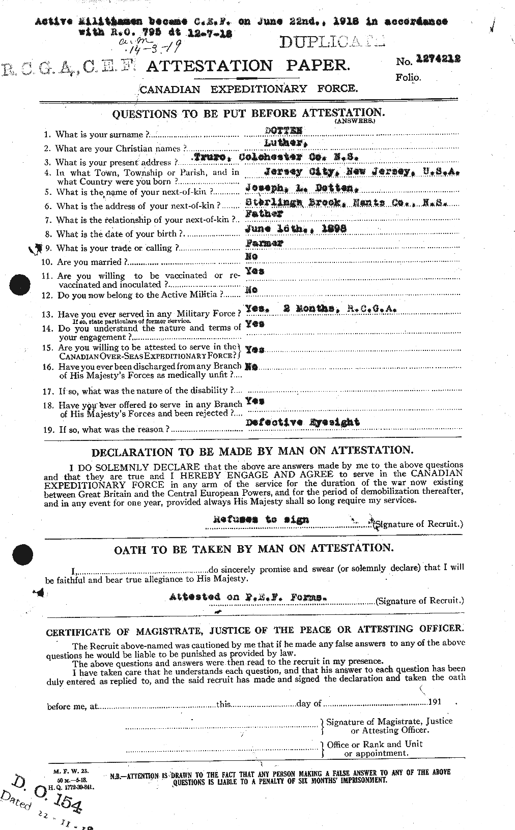 Personnel Records of the First World War - CEF 299669a