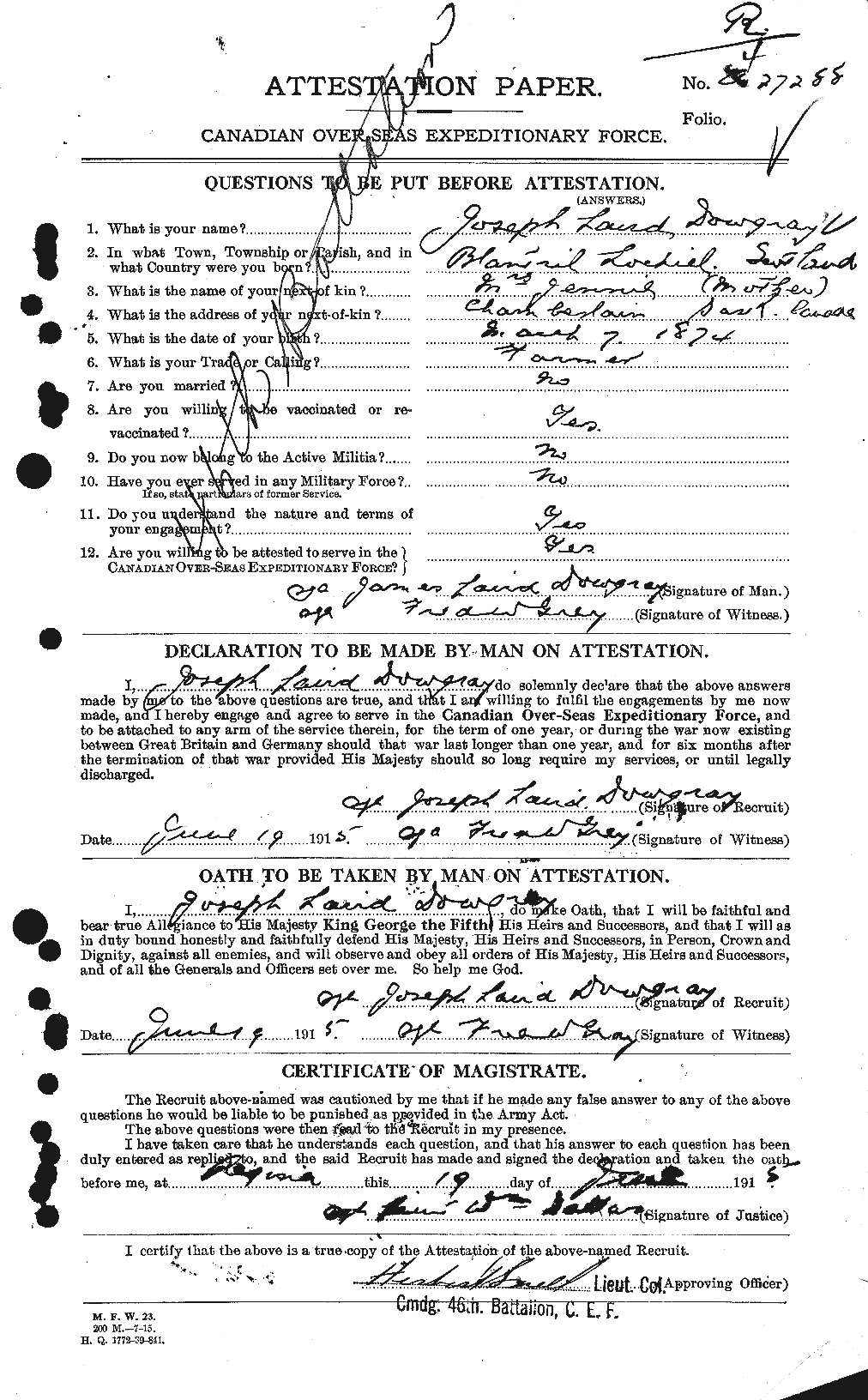 Personnel Records of the First World War - CEF 299786a