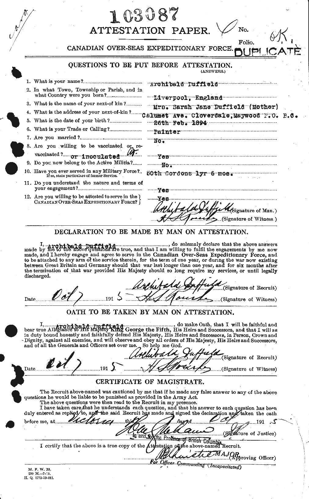 Personnel Records of the First World War - CEF 301217a