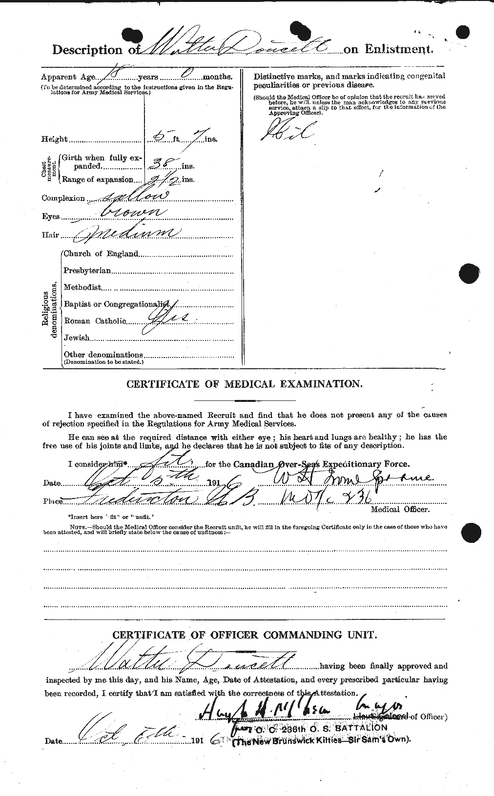 Dossiers du Personnel de la Première Guerre mondiale - CEC 301348b