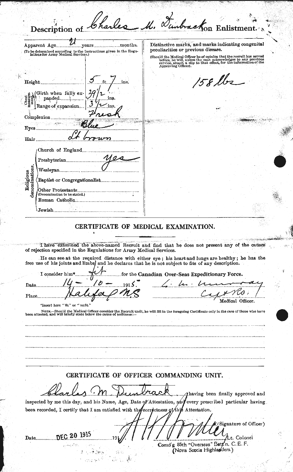 Personnel Records of the First World War - CEF 301587b