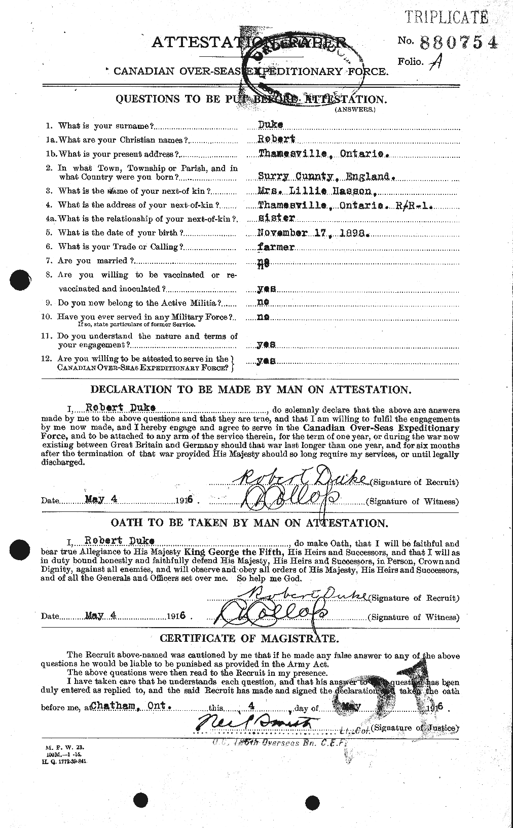 Personnel Records of the First World War - CEF 302048a