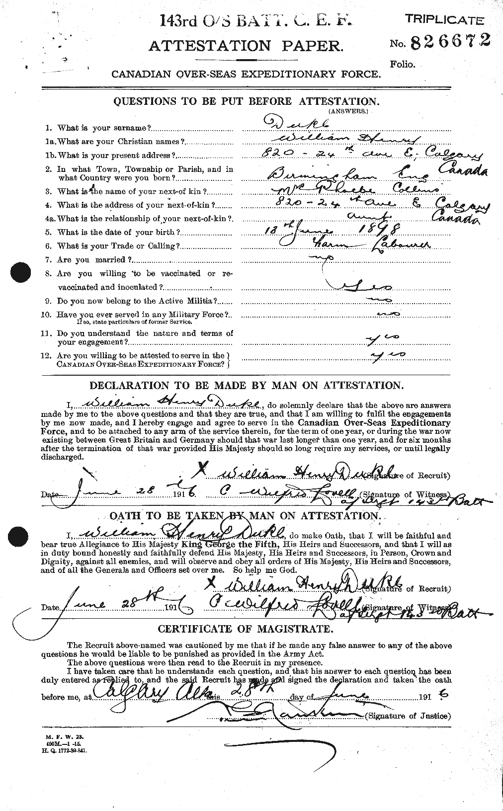 Personnel Records of the First World War - CEF 302065a