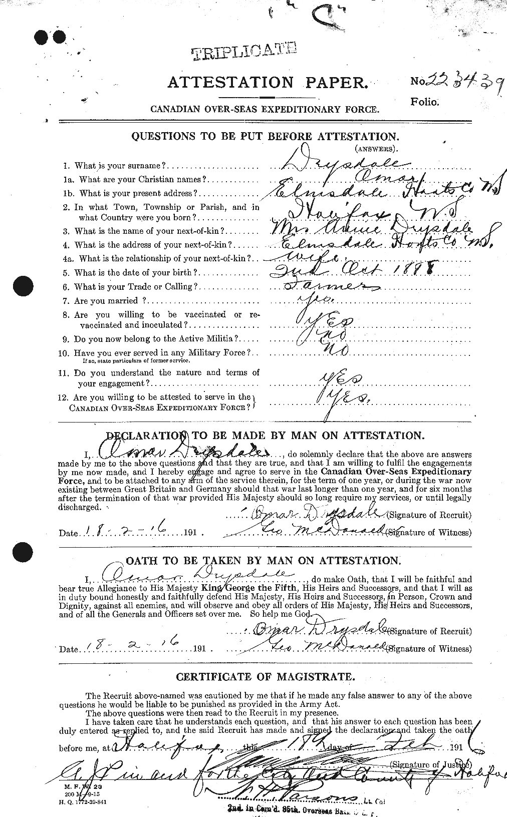 Personnel Records of the First World War - CEF 303193a