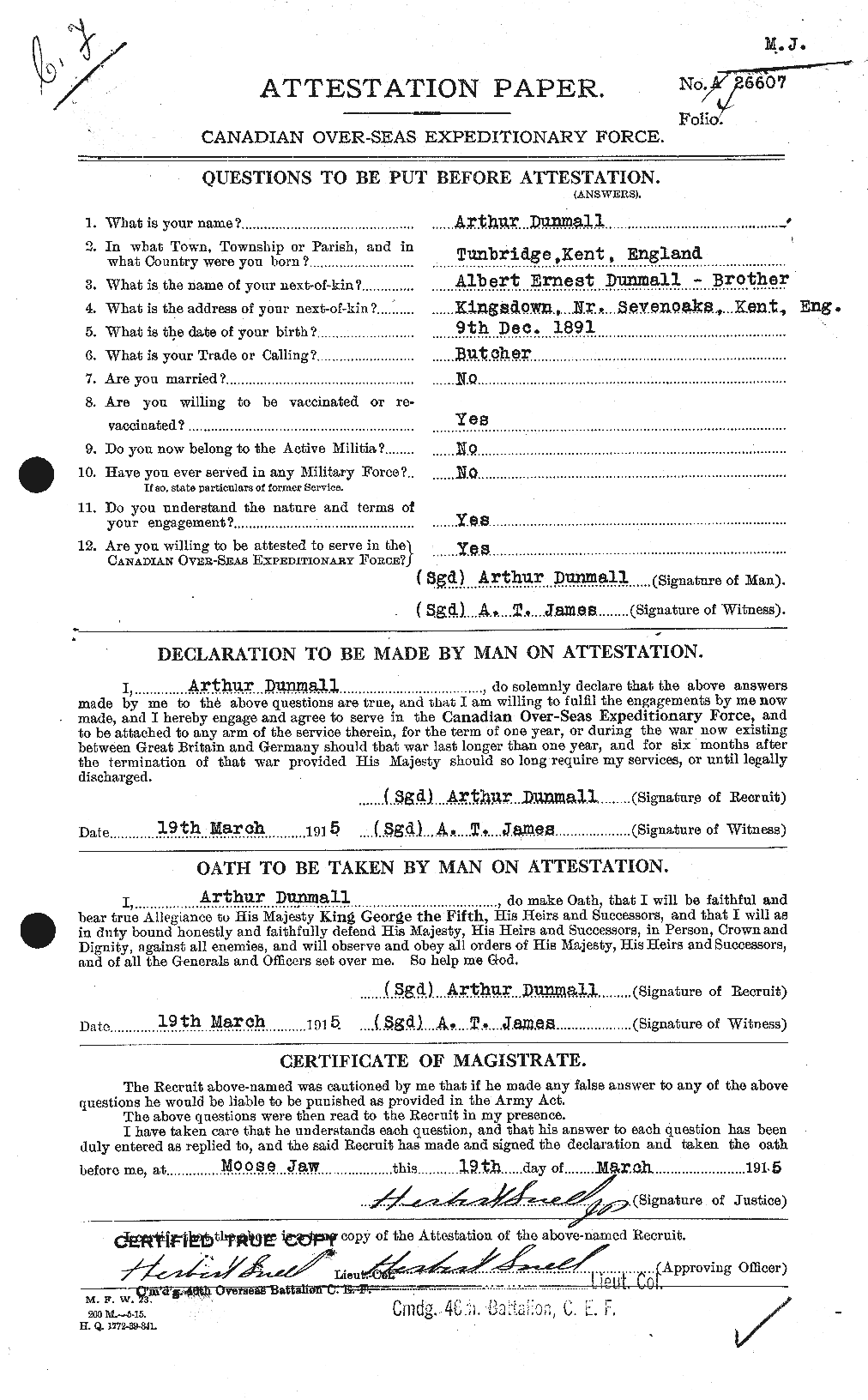Personnel Records of the First World War - CEF 303913a