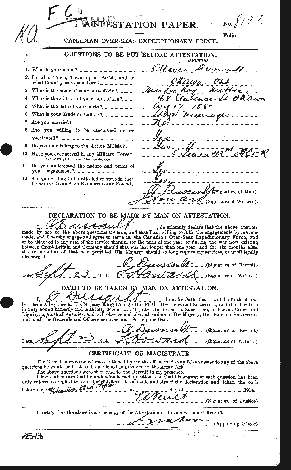 Personnel Records of the First World War - CEF 304097a