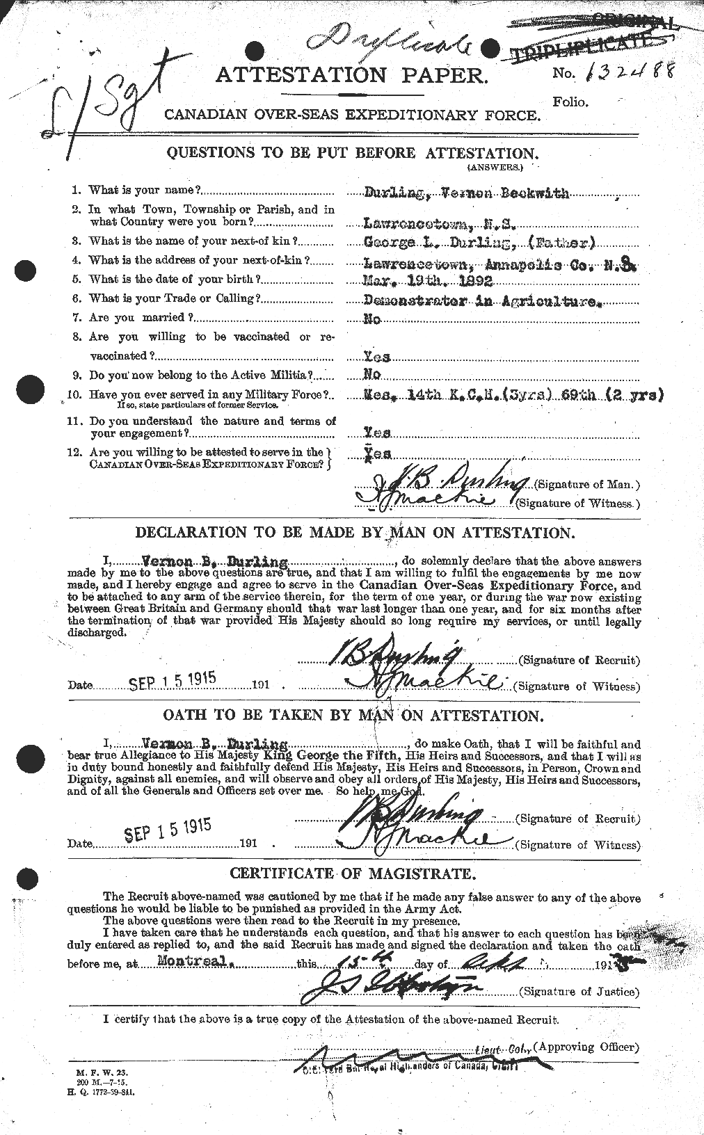Personnel Records of the First World War - CEF 305255a