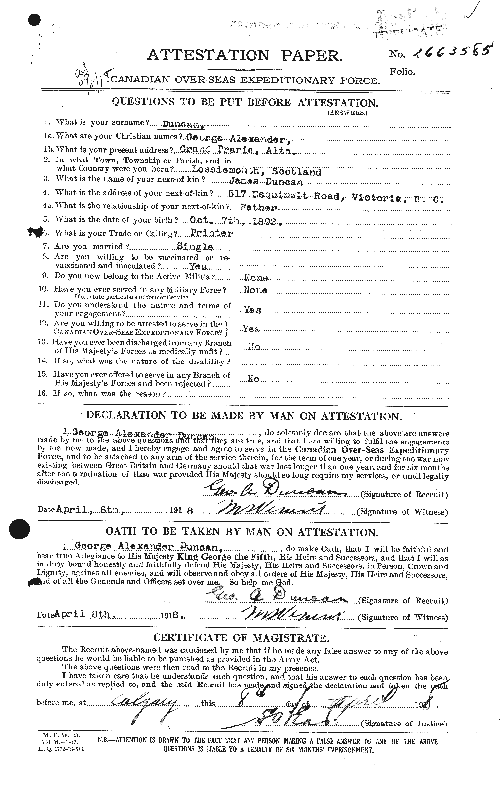 Personnel Records of the First World War - CEF 306473a