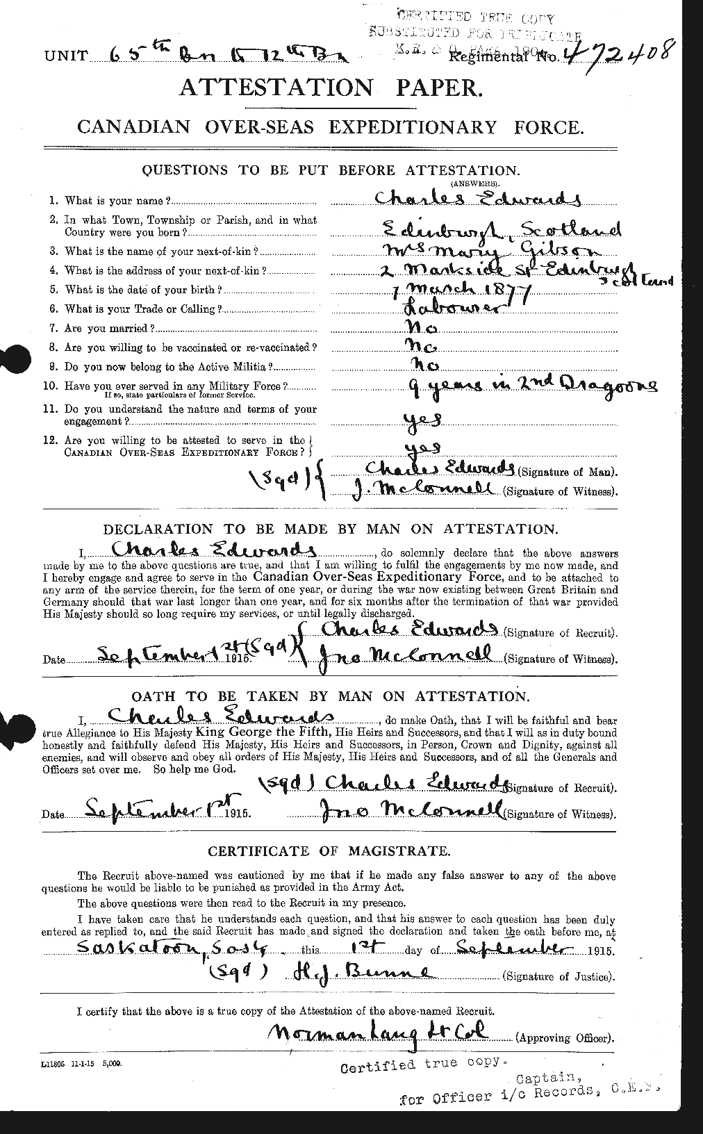 Personnel Records of the First World War - CEF 307831a