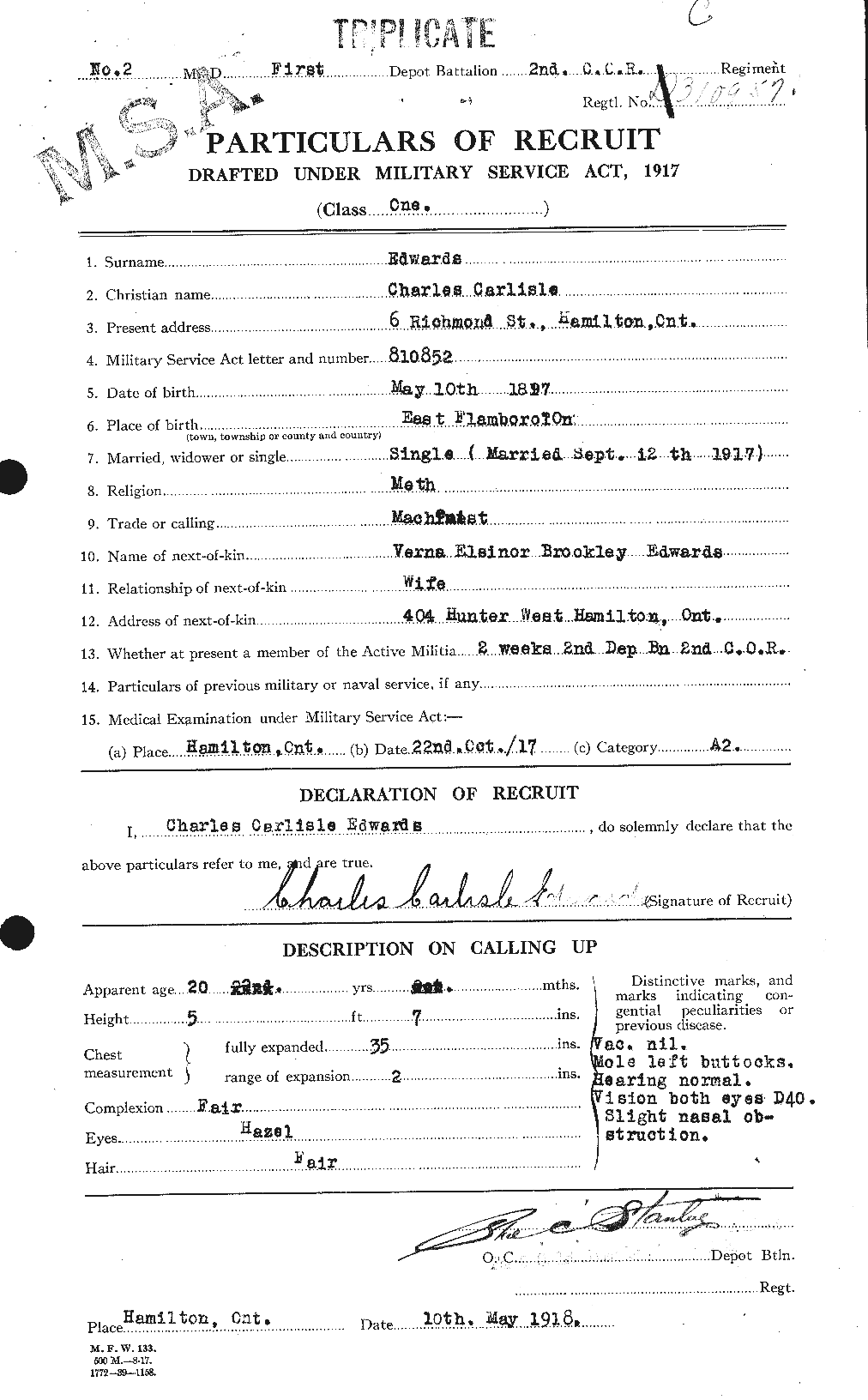 Personnel Records of the First World War - CEF 307835a