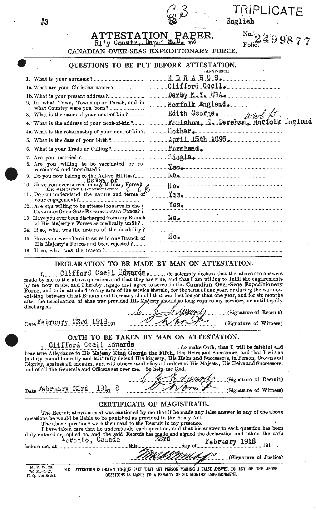 Personnel Records of the First World War - CEF 307859a