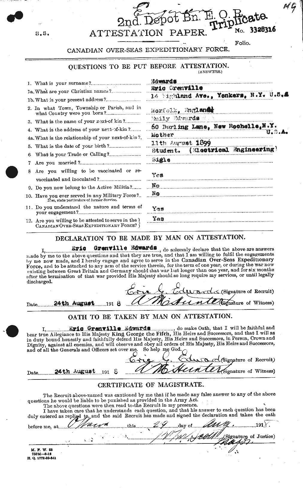 Personnel Records of the First World War - CEF 307919a