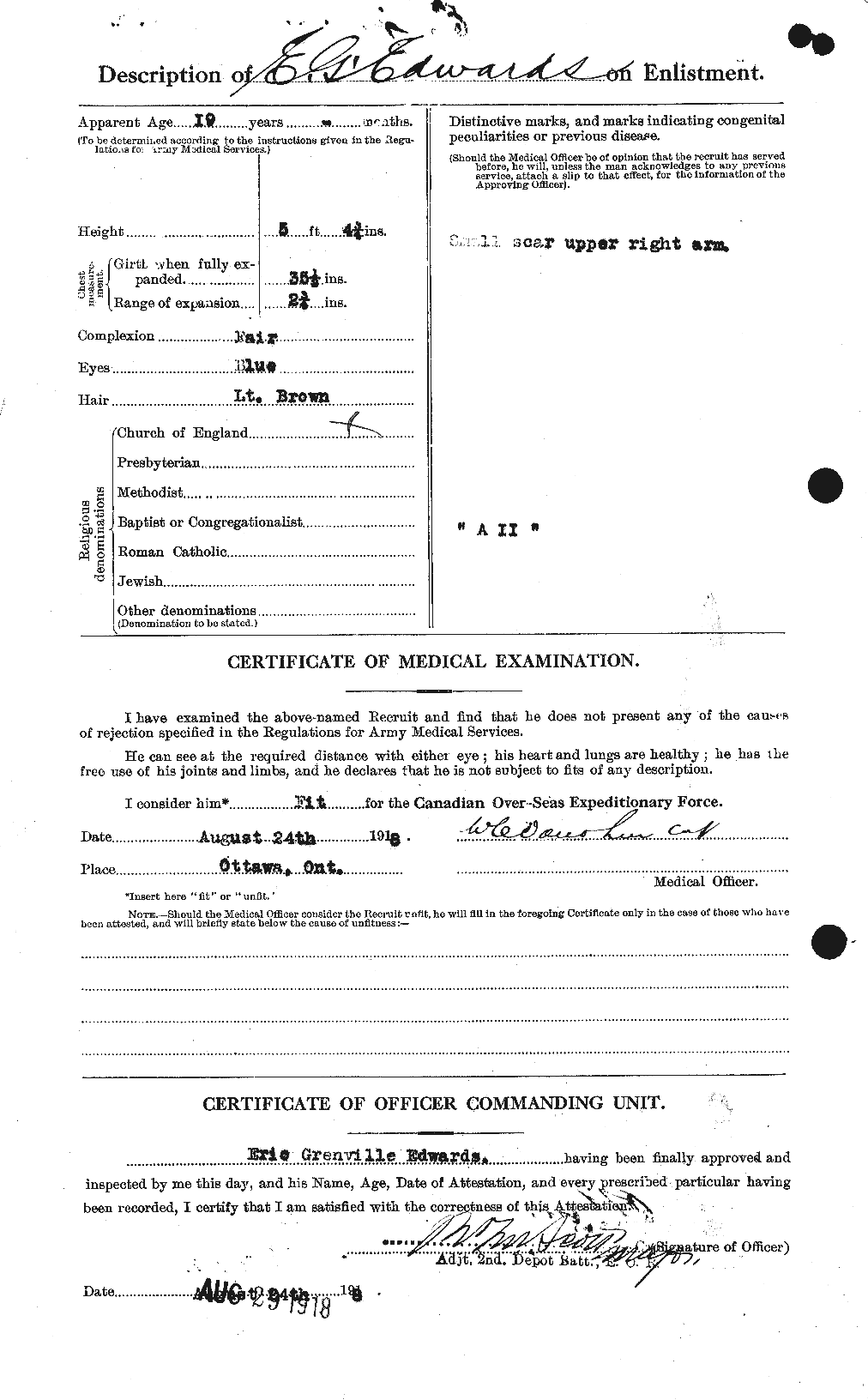 Personnel Records of the First World War - CEF 307919b